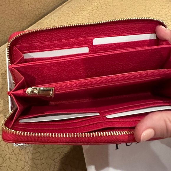 Furla Leather Red Long Wallet With Box and Bag, NWOT - Picture 8 of 8